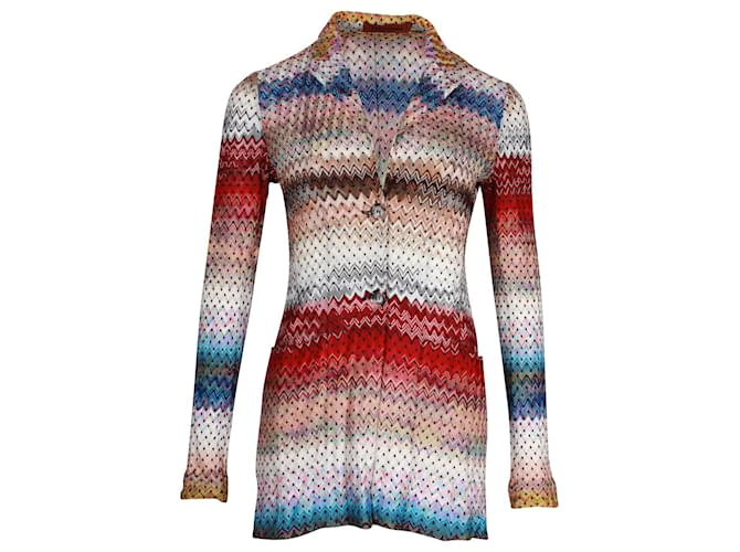 Missoni Chevron-Pattern Knit Blazer in Multicolor Viscose Multiple colors Cellulose fibre  ref.1161918