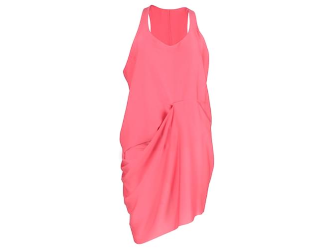 Acne Studios Mini-robe drapée sans manches en soie rose  ref.1161931