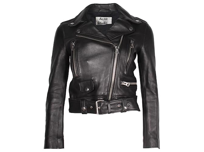 Acne Studios Mock Biker Jacket in Black Leather  ref.1161942