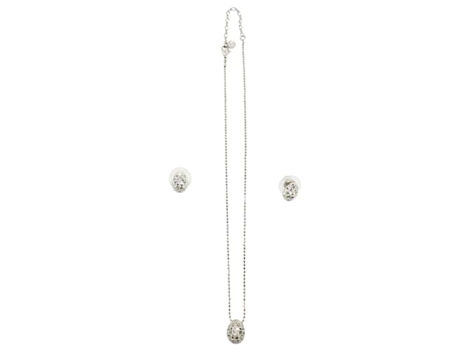 Swarovski Born Set Earrings and Necklace in Silver Metal Silvery Metallic  ref.1161943