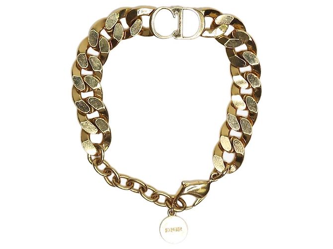 Dior Pulseira CD com corrente dourada