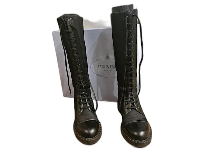 Prada Boots Black Leather  ref.1161978