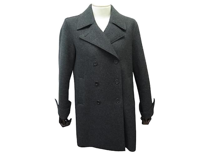 NEUF MANTEAU LORO PIANA DOUBLE BOUTONNAGE FAF8082 L 44 CACHEMIRE NEW COAT Gris anthracite  ref.1162172