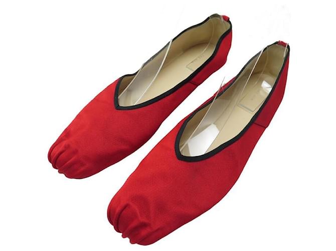 THE ROW SHOES BALLET FLATS 1139 39 RED FABRIC FLATS BALLET SHOES Cloth  ref.1162177