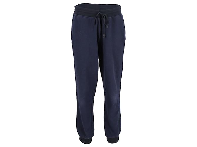 Pantalon de survêtement Berluti à taille cordon de serrage en coton bleu marine  ref.1162254