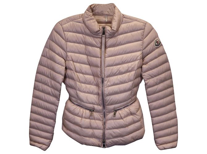 Moncler Down Jacket in Pastel Pink Nylon