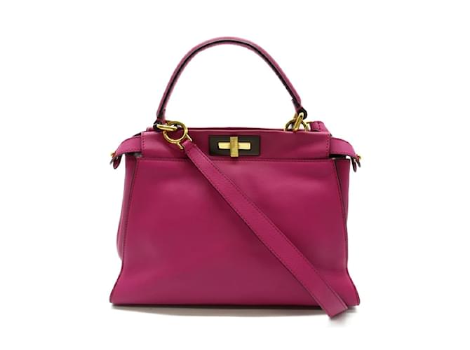 Fendi Medium peekaboo leather handbag 8BN290 Purple Pony-style calfskin  ref.1162281