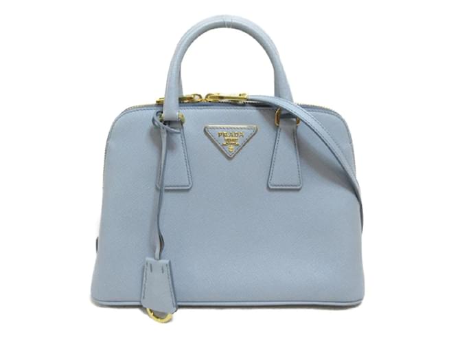 Prada Saffiano Lux Promenade Bag BL0838 Blue Leather Pony-style calfskin  ref.1162303