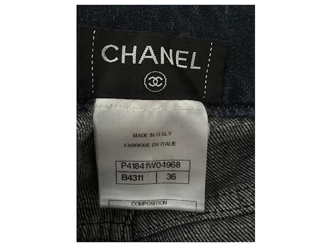 Chanel Jean bicolore CC Buttons Multicolore  ref.1162353