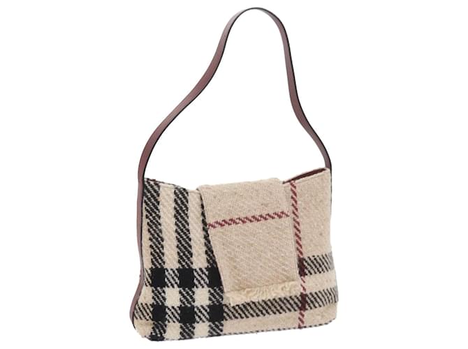 BURBERRY Nova Check Sac à Bandoulière Laine Beige Auth 59951  ref.1162569