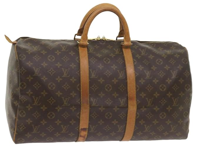 Louis Vuitton Monogram Keepall 50 Boston Bag M41426 LV Auth ki3713 Cloth  ref.1162611