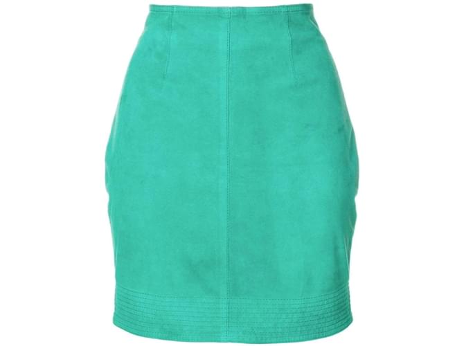 Versus Aqua Green Suede Mini Skirt  ref.1162762