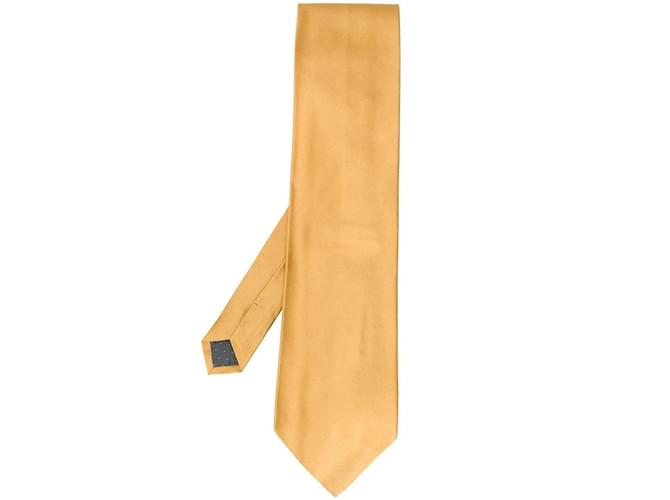 Gianfranco Ferré Cravate en soie dorée  ref.1162770