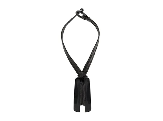 Giorgio Armani Halskette aus schwarzem Leder  ref.1162772