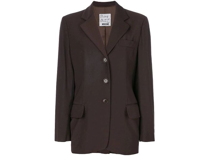 Blazer de lã marrom Moschino