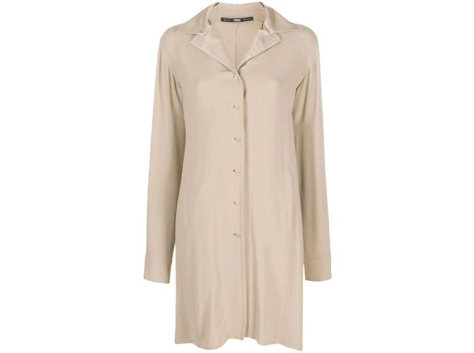 Gianfranco Ferré Camicia Lunga In Seta Beige
