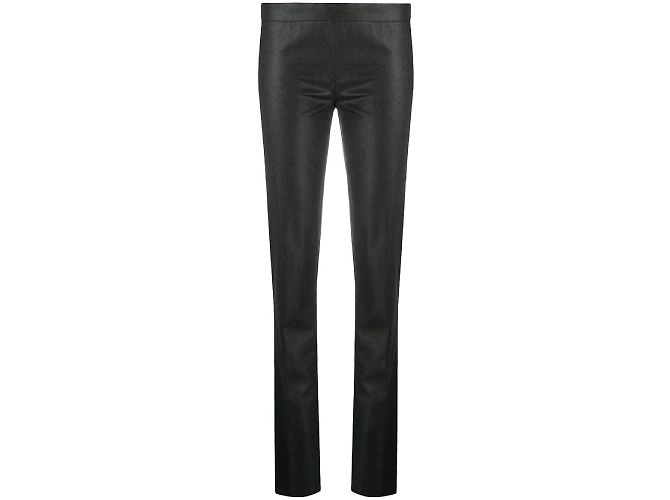 Gianfranco Ferré Pantalones pitillo de lana gris oscuro Burdeos