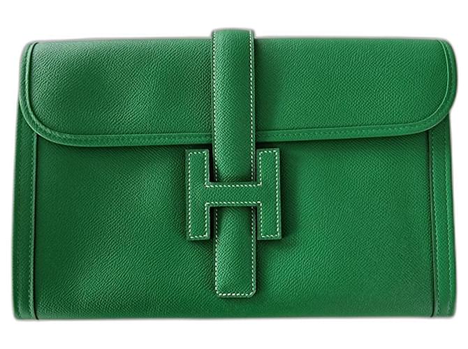 Hermès Bolsa Jige 29 Verde Cuero  ref.1162988