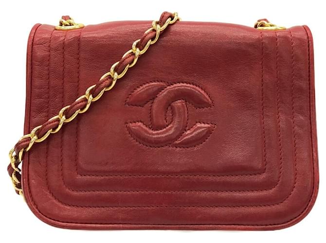 Timeless CHANEL Mini matelasse Red Leather  ref.1163043