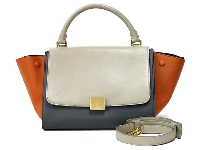 Céline Trapèze Grey Leather  ref.1163140