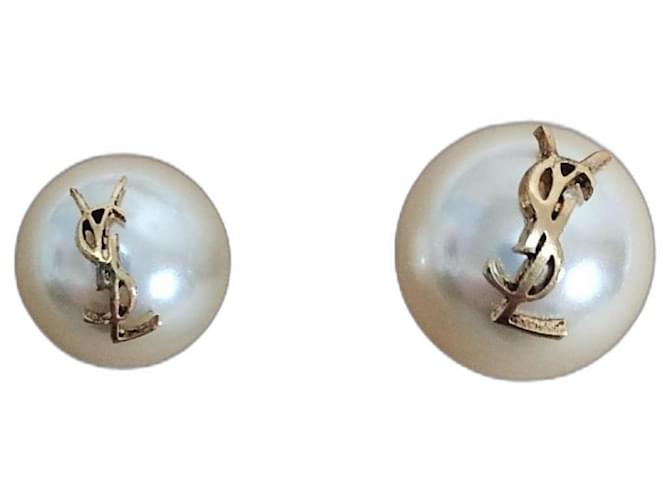 Yves Saint Laurent earrings Golden Metal  ref.1163239