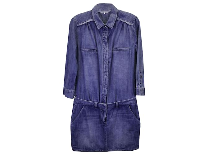 Mini-robe Maje Denim en Poly Coton Bleu Polyester  ref.1163263