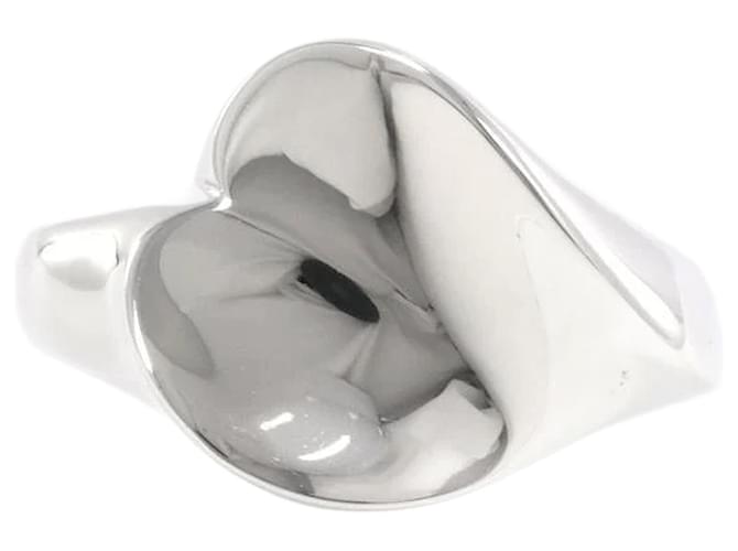 & Other Stories 18K Heart Curved Ring Silvery Metal  ref.1163298