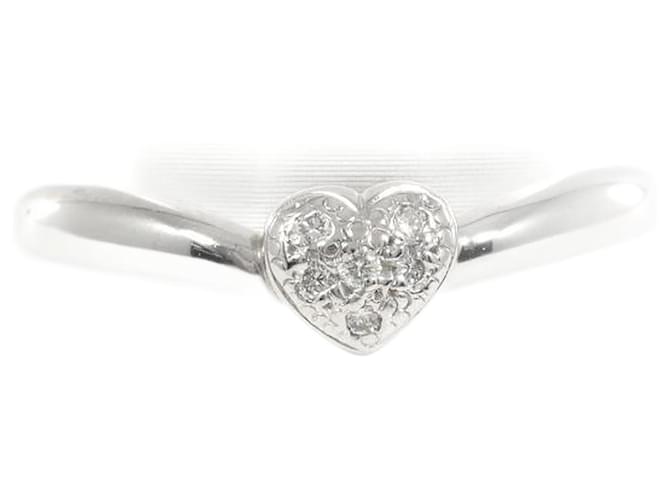 & Other Stories 18K Diamond Heart Ring Silvery Metal  ref.1163302