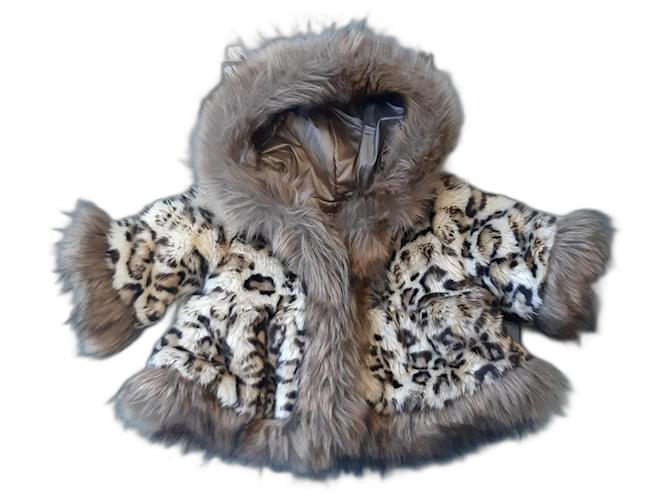 Monnalisa Girl Coats outerwear Beige Faux fur  ref.1163318