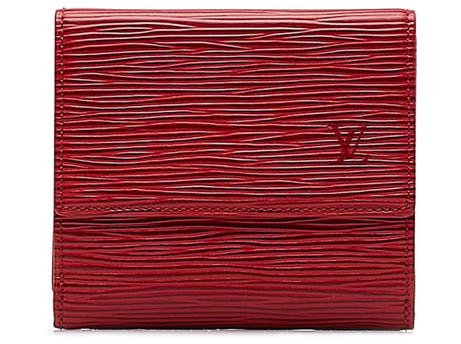 Carteira Louis Vuitton Red Epi Portefeuille Elise Vermelho Couro  ref.1163438