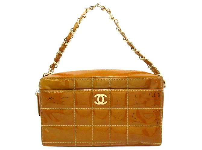 Timeless Chanel Chocolate bar Brown Patent leather  ref.1163679