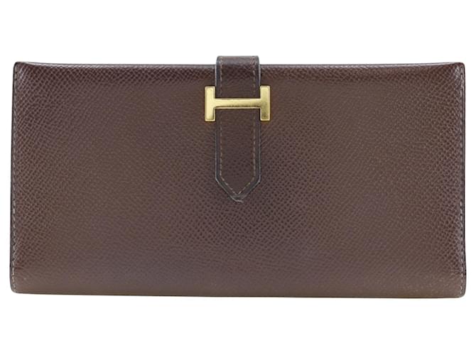 Hermès Béarn Cuir Marron  ref.1163795