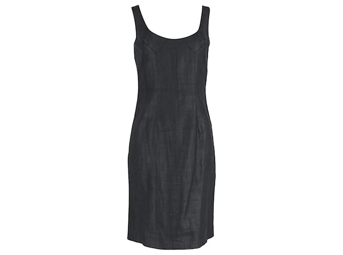 Vestido bainha sem mangas sob medida Dolce & Gabbana em poliéster preto  ref.1163985