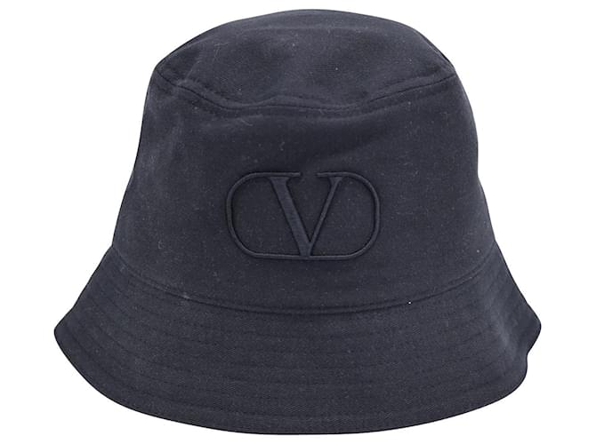 Cappello Bucket Logo Valentino Garavani in cotone Nero  ref.1163990