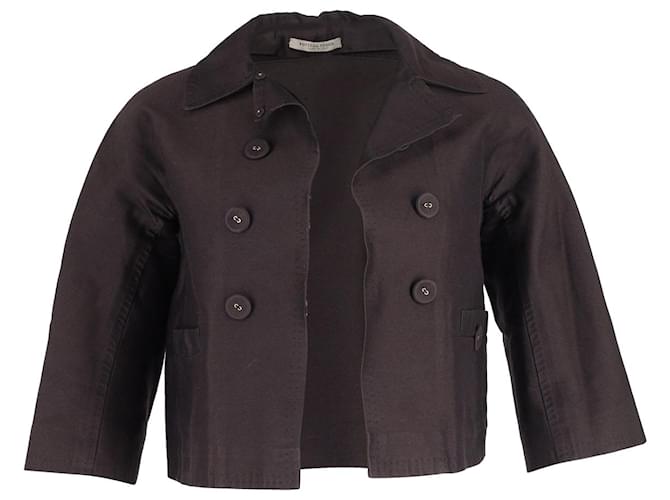 Bottega Veneta Cropped Bolero Jacket in Brown Cotton  ref.1163996
