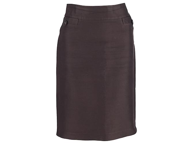 Bottega Veneta Knee-Length Pencil Skirt in Grey Cotton  ref.1163997
