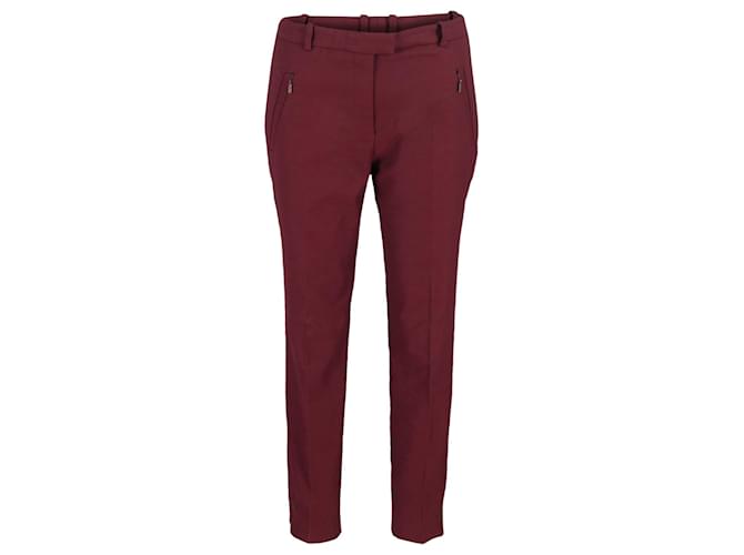 Hugo Boss Slim-Fit Tapered Trousers in Burgundy Cotton Dark red  ref.1164006