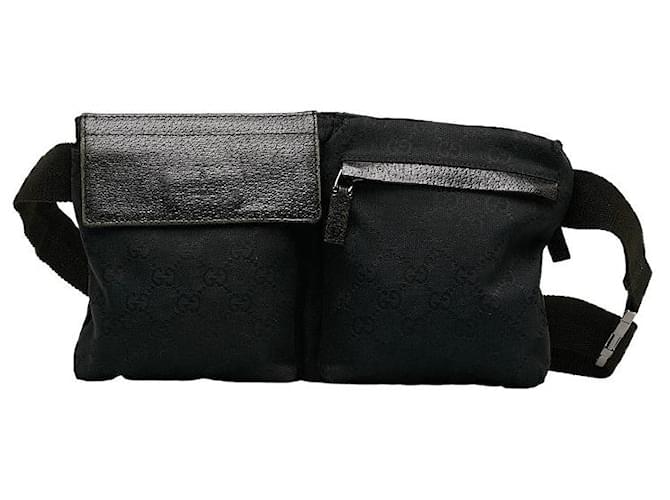 Gucci GG Canvas Belt Bag 28566 Black Cloth  ref.1164034