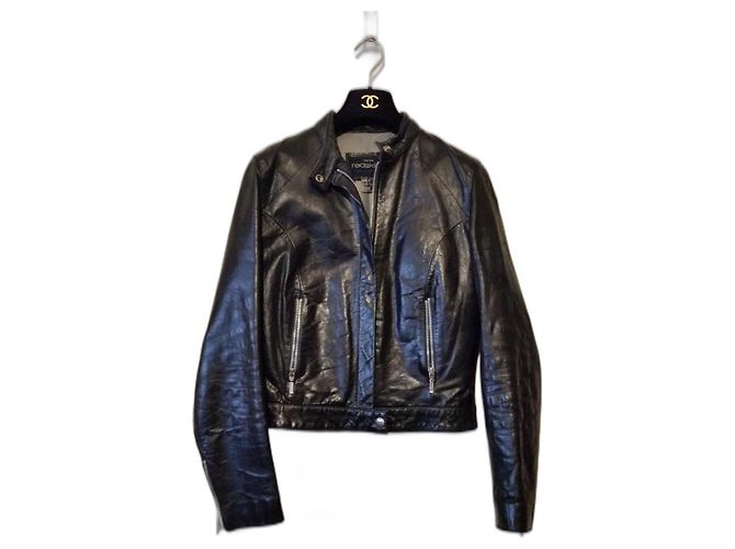 Redskins Black Buffalo Leather Biker Jacket