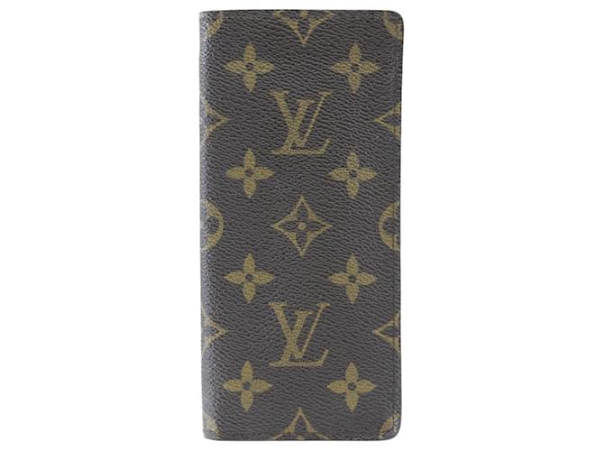 Louis Vuitton Etui à lunettes Braun Leinwand  ref.1164191