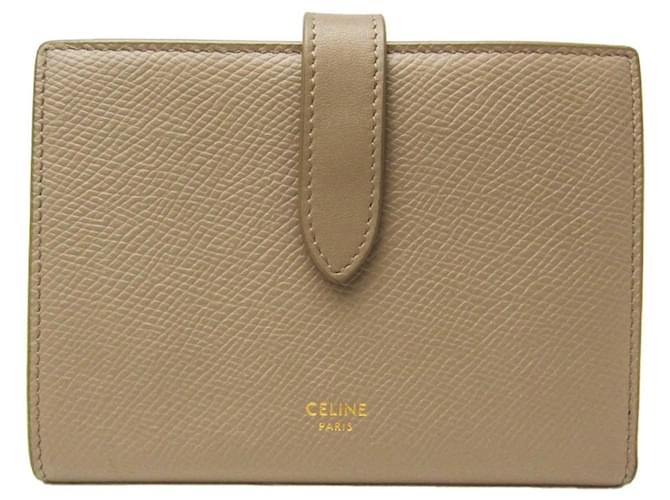 Céline Celine Medium Strap Wallet Beige Leather  ref.1164299