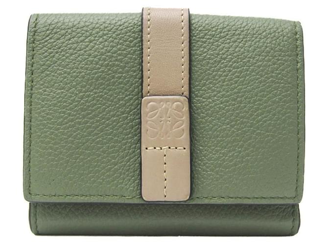 Loewe Trifold Green Leather  ref.1164321