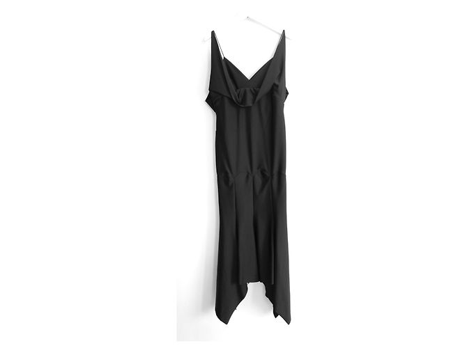 Vestido negro con paneles drapeados de Philosophy di Lorenzo Serafini