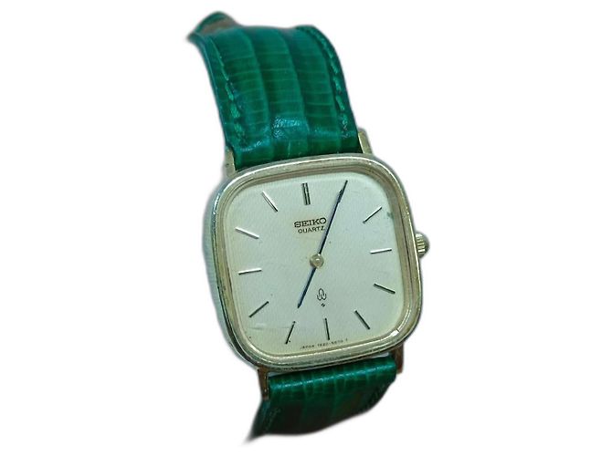 Autre Marque Relógio SEIKO Cassavin 7820-5490T de Aço e Couro Verde