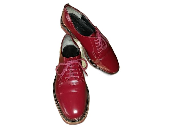 Robert Clergerie Lace ups Dark red Leather  ref.1165027