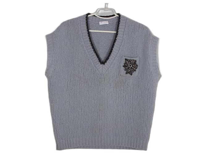 Brunello Cucinelli cardigan sweater Grey Wool  ref.1165180