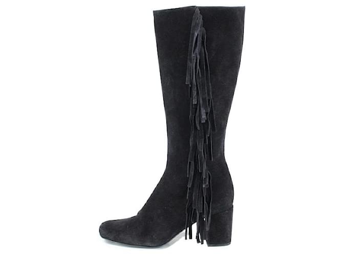 Saint Laurent Boots Black Deerskin  ref.1165534