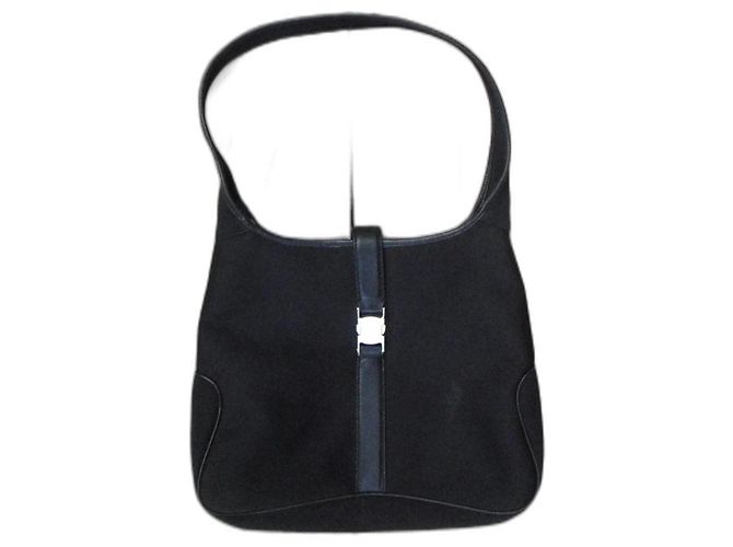 Salvatore Ferragamo Nylonhandtasche Schwarz