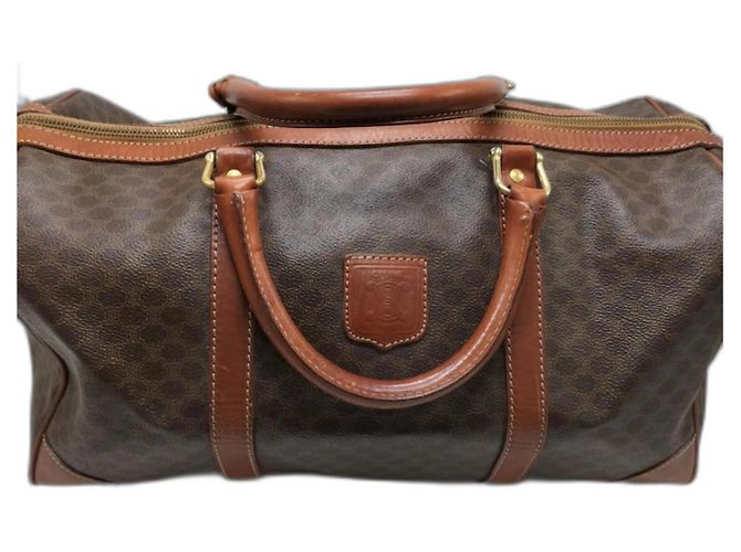 Autre Marque Borsa Boston Celine in pelle marrone nera Nero