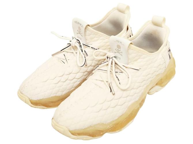 PHILIPP PLEIN White Runner Hyper Shock Sneakers Trainers size 42 Unisex Shoes Cotton  ref.1166675